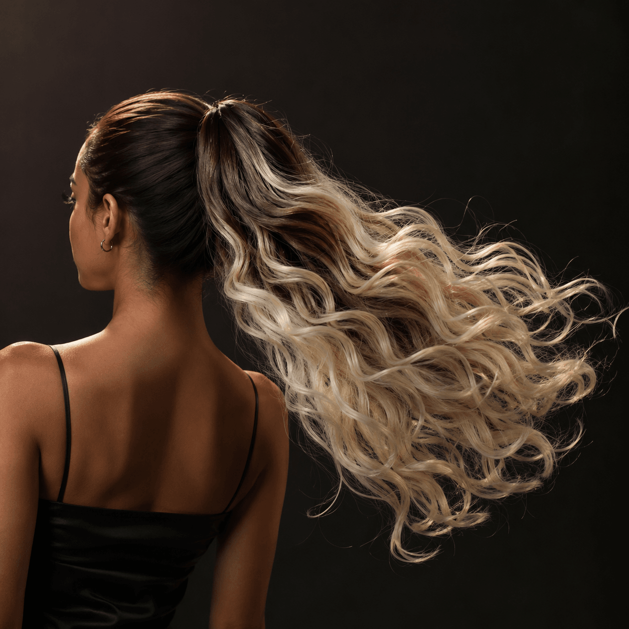 20 Inch Ombre Wavy Ponytail Hair Extension for Women – Heat Resistant Synthetic Hair, Big Wave Curly Clip-In, Dye & Style Friendly