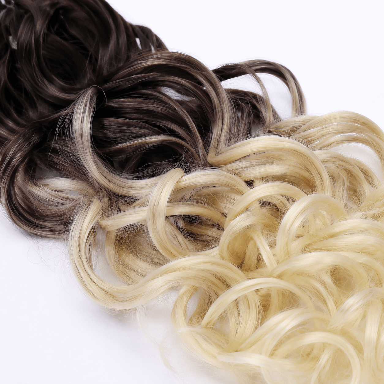 20 Inch Ombre Wavy Ponytail Hair Extension for Women – Heat Resistant Synthetic Hair, Big Wave Curly Clip-In, Dye & Style Friendly