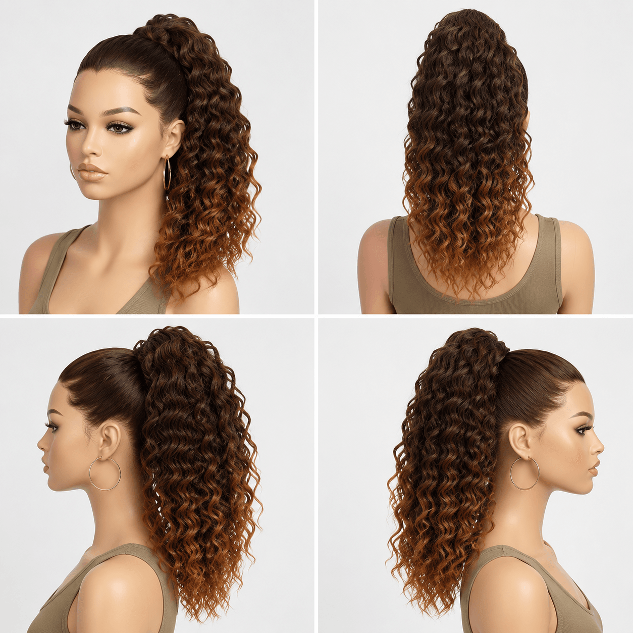 Wholesale Deep Wave Curly Ponytail Extension for Women – Clip In Synthetic Hair Ponytail Supplier