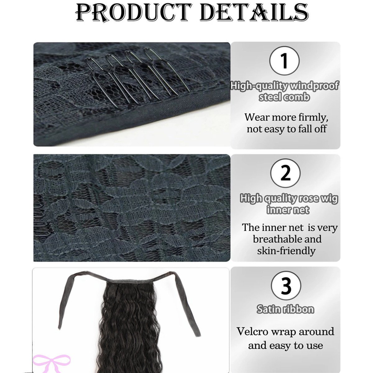 Corn Wave Wrap Around Synthetic Ponytail Extension Heat Resistant Hairpiece Model 0022B