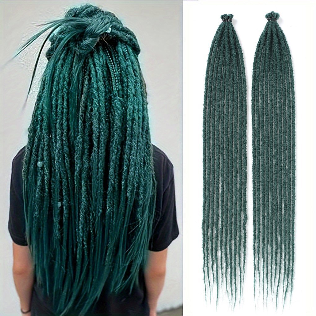 24 Inch Handmade Single Strand Reggae Dreadlock Extensions PVC Synthetic Locs Model AI001001