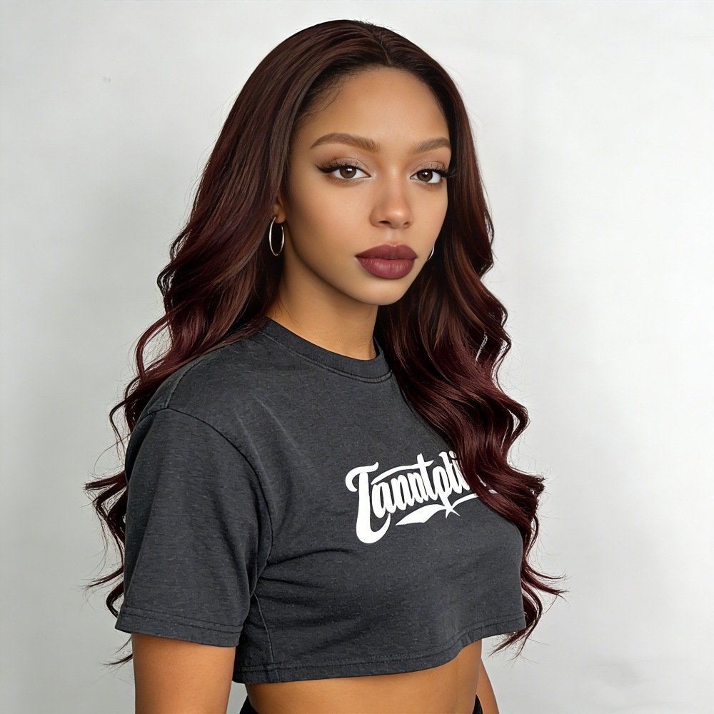 Korean Style Middle Part Long Body Wave Synthetic Wig Heat Resistant Model 103F