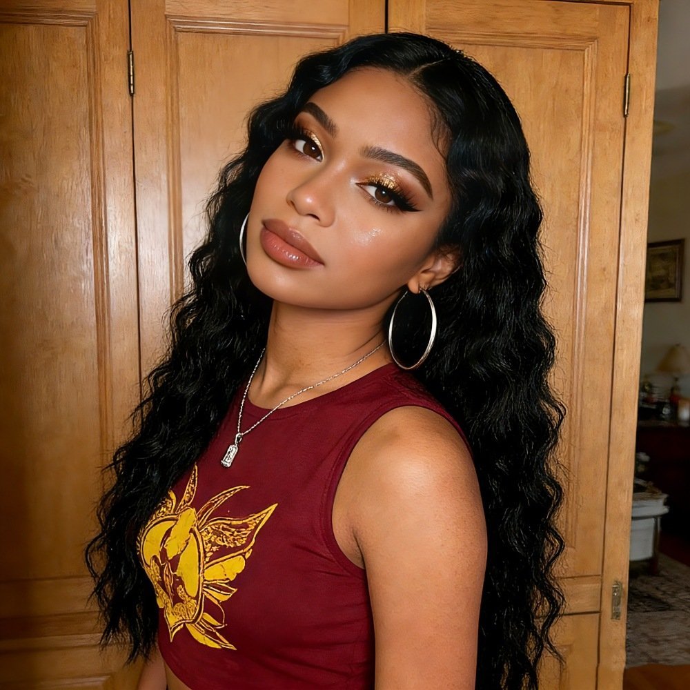 Side Swept Bangs Long Afro Small Curl Synthetic Wig Heat Resistant Model 184