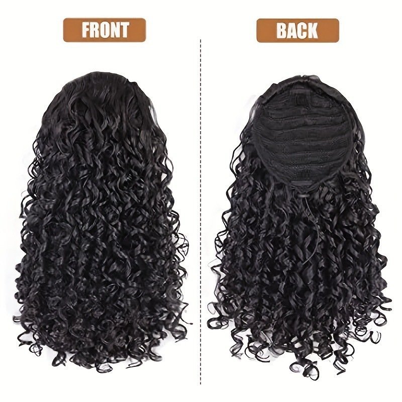 Afro Kinky Curly Drawstring Synthetic Ponytail Extension Hairpiece Model CJ580