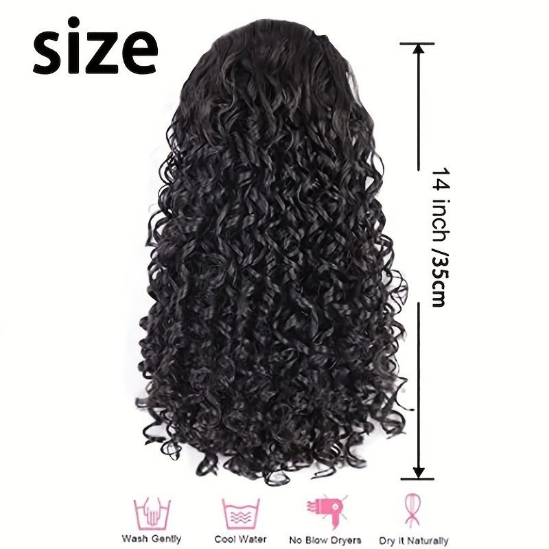 Afro Kinky Curly Drawstring Synthetic Ponytail Extension Hairpiece Model CJ580