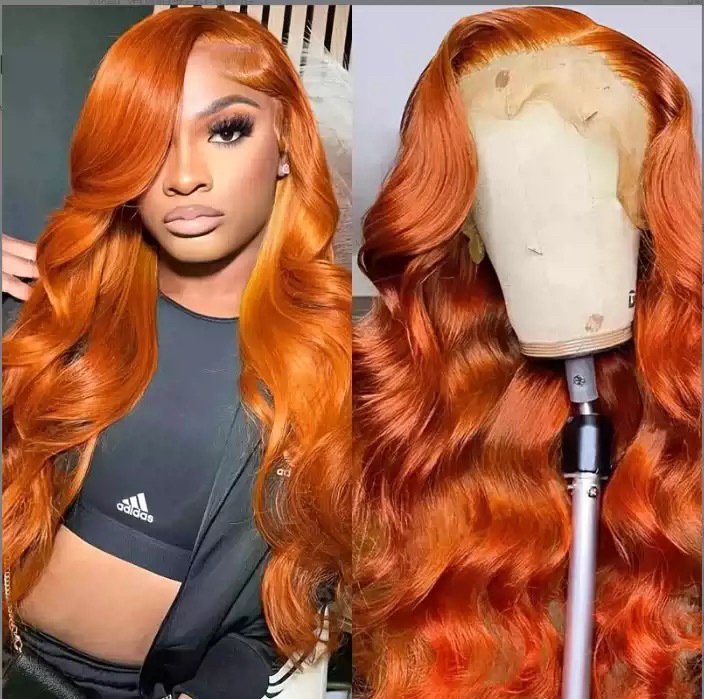 Front Lace Long Body Wave Piano Color Synthetic Wig Heat Resistant Model LY085
