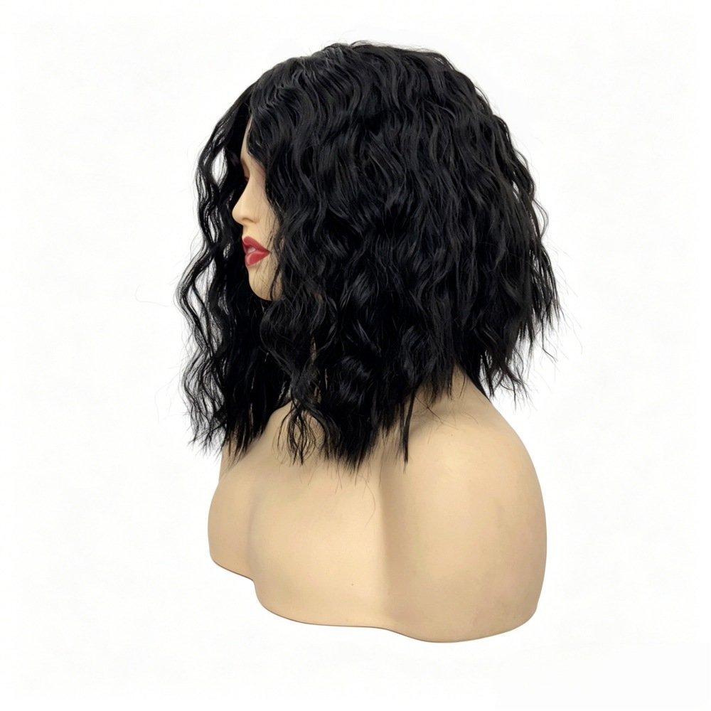 Short Fluffy Afro Kinky Curly Synthetic Wig Heat Resistant Bangless Model K11