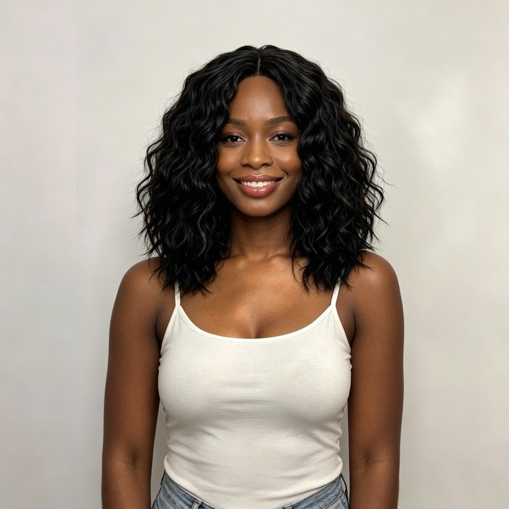 Short Fluffy Afro Kinky Curly Synthetic Wig Heat Resistant Bangless Model K11