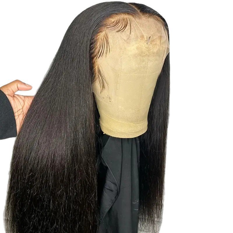 Middle Part Long Straight Synthetic Wig with Front Lace Accent Heat Resistant
