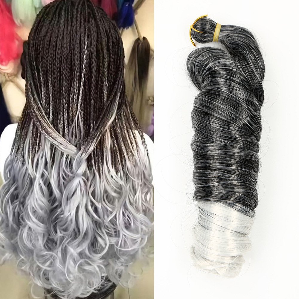 24 Inch French Loose Wave Pony Curl Crochet Synthetic Extensions Tube Curl Model