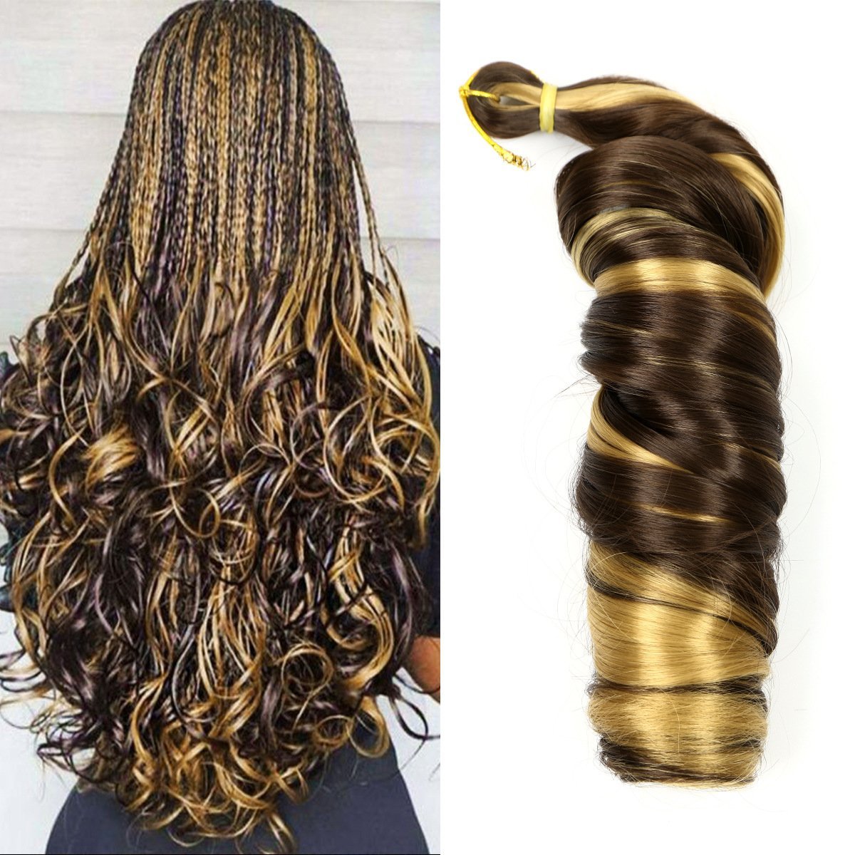 24 Inch French Loose Wave Pony Curl Crochet Synthetic Extensions Tube Curl Model
