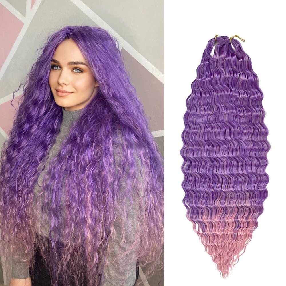 Deep Wave Twist Synthetic Crochet Hair Extensions Model Deep 24in 30in
