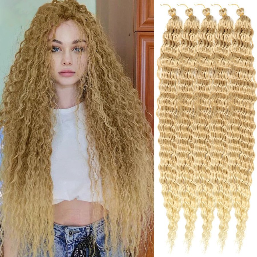 Deep Wave Twist Synthetic Crochet Hair Extensions Model Deep 24in 30in