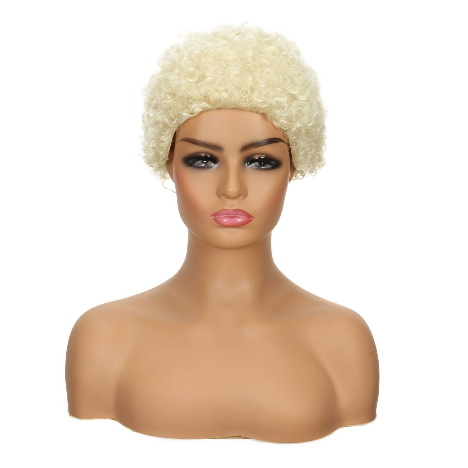 Short Afro Pixie Curly Synthetic Wig 13x4cm Scalp Lace Model H1056