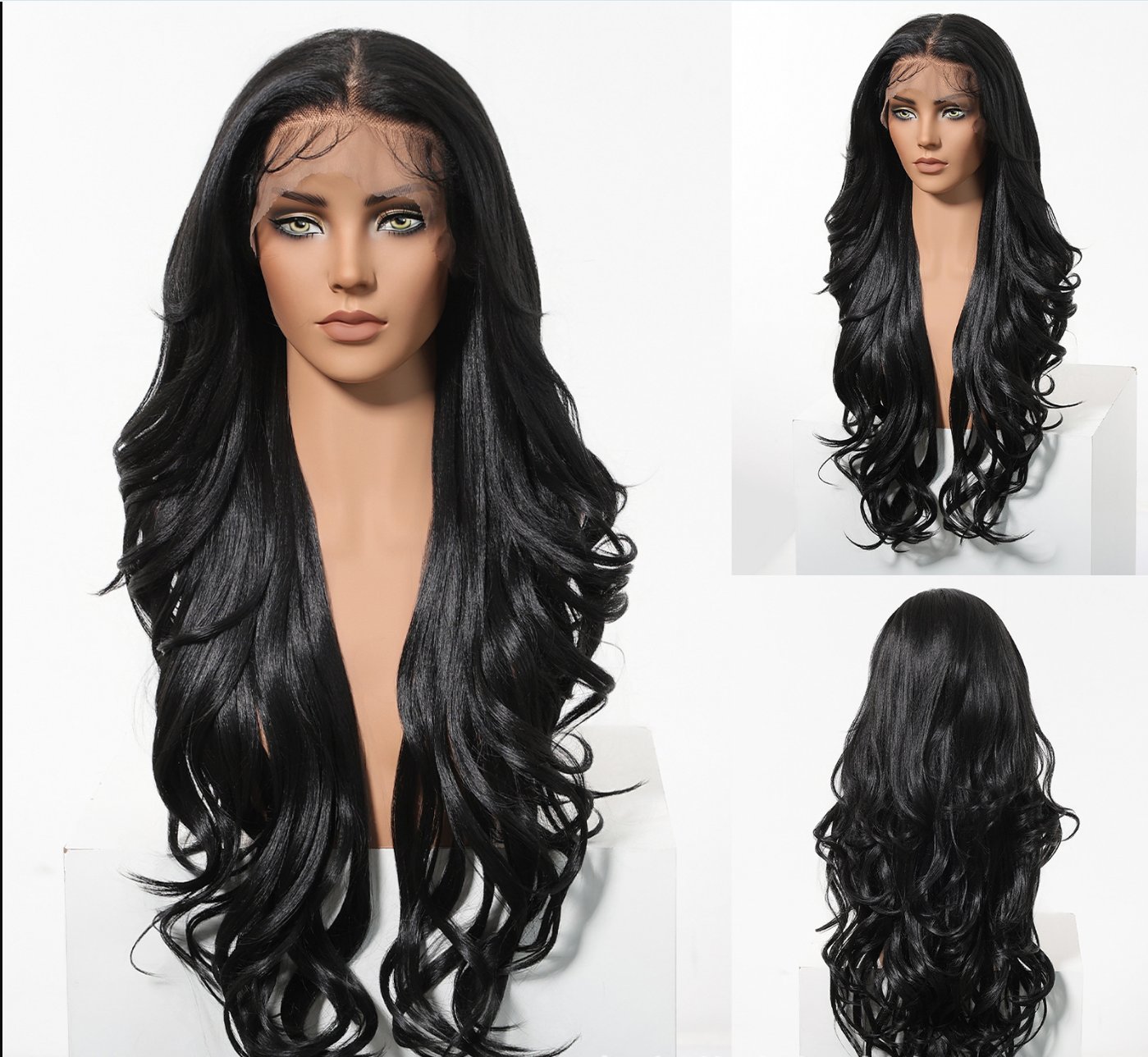 13x6 Large Area Futura Front Lace Long Body Wave Synthetic Wig SWLF1005