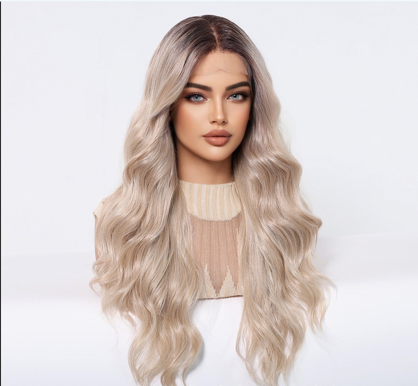 13x6 Futura Front Lace Middle Part Body Wave Synthetic Wig SWLF8002