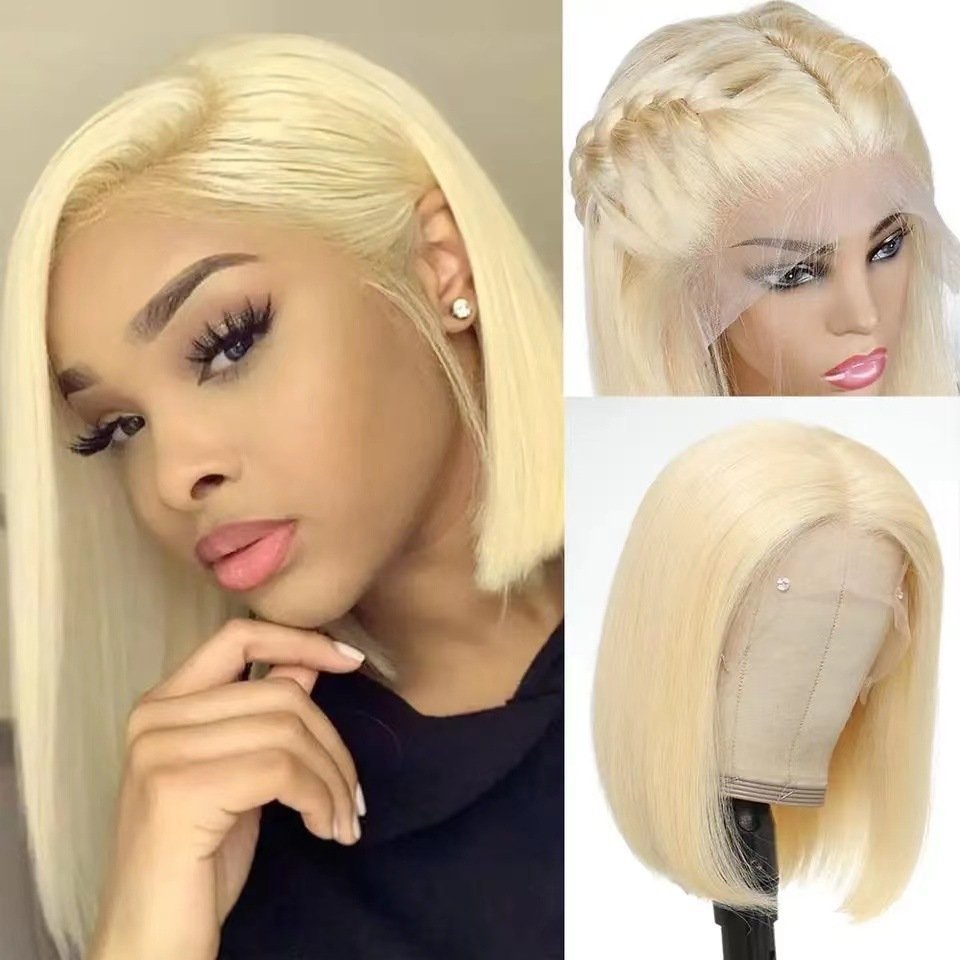Vietnam Bone Straight Short Bob Front Lace Synthetic Wig Model B1107