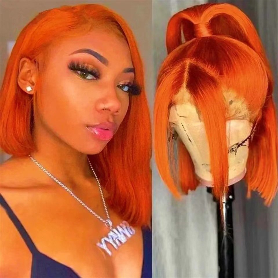 Vietnam Bone Straight Short Bob Front Lace Synthetic Wig Model B1107