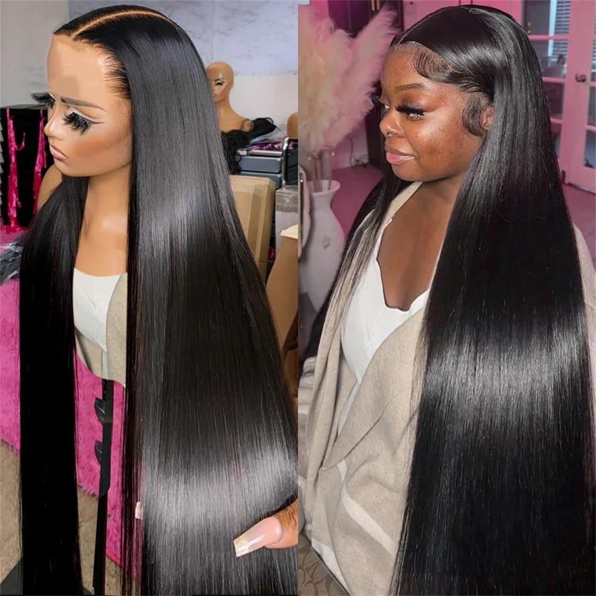 100 Percent Raw Vietnamese Single Donor Human Hair Bone Straight Lace Wig