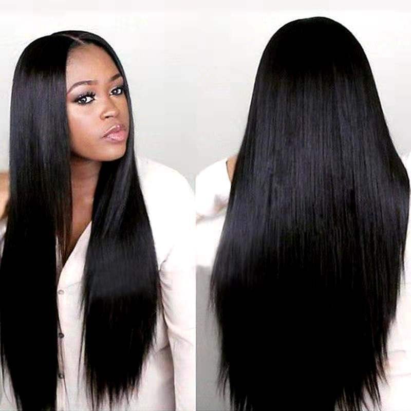 Double Drawn Bone Straight Bob 13x4cm Scalp Lace Synthetic Wig Model 081