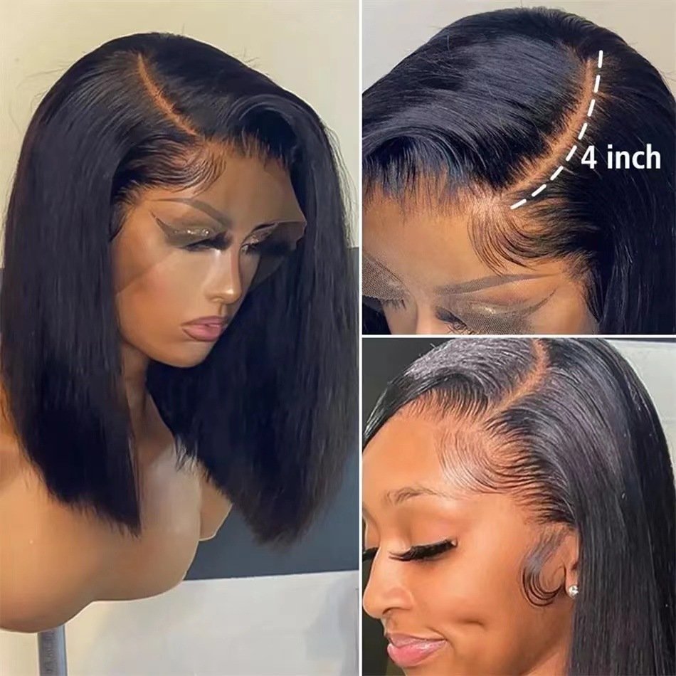 Vietnam Bone Straight Short Bob Front Lace Synthetic Wig Model L132
