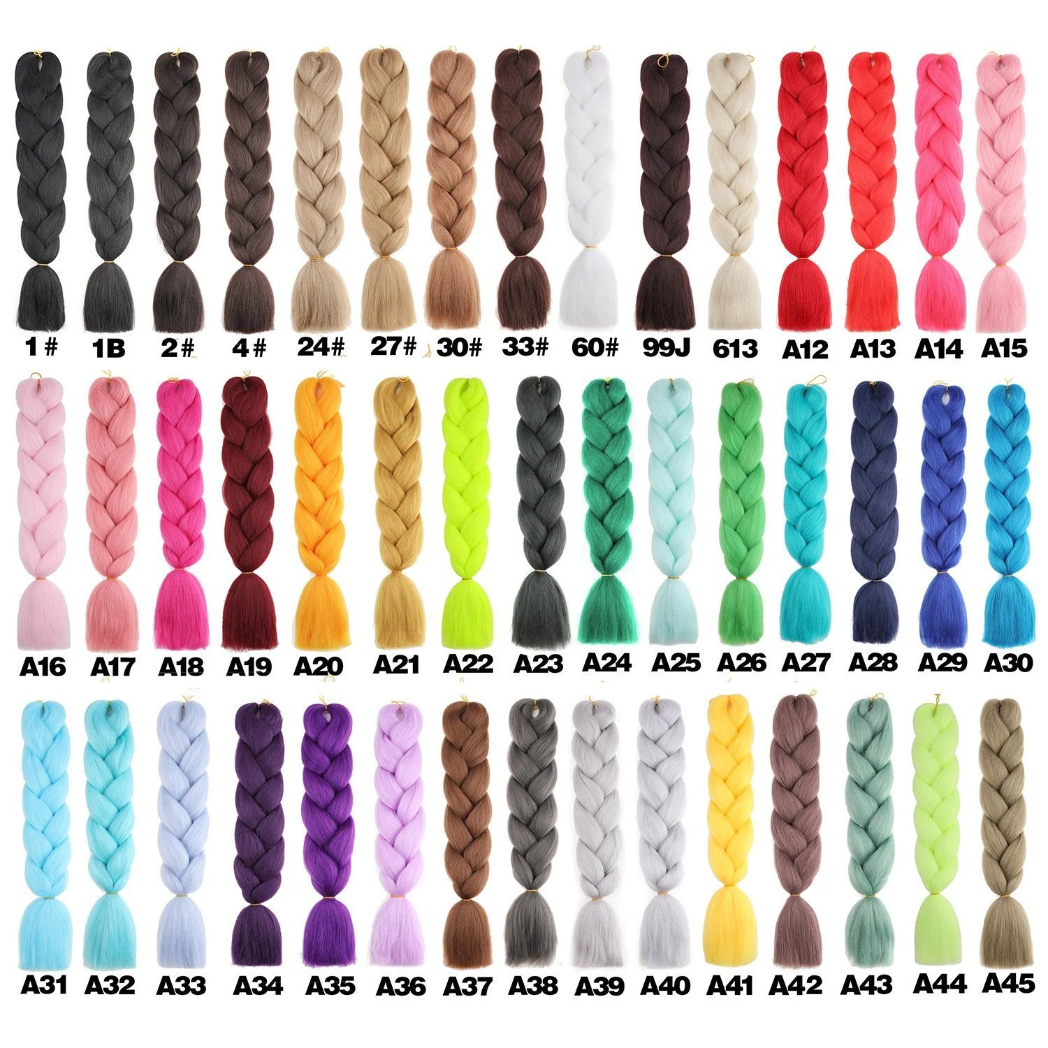 24 Inch 100g Jumbo Braid Hair High Temperature Synthetic Braiding Extensions