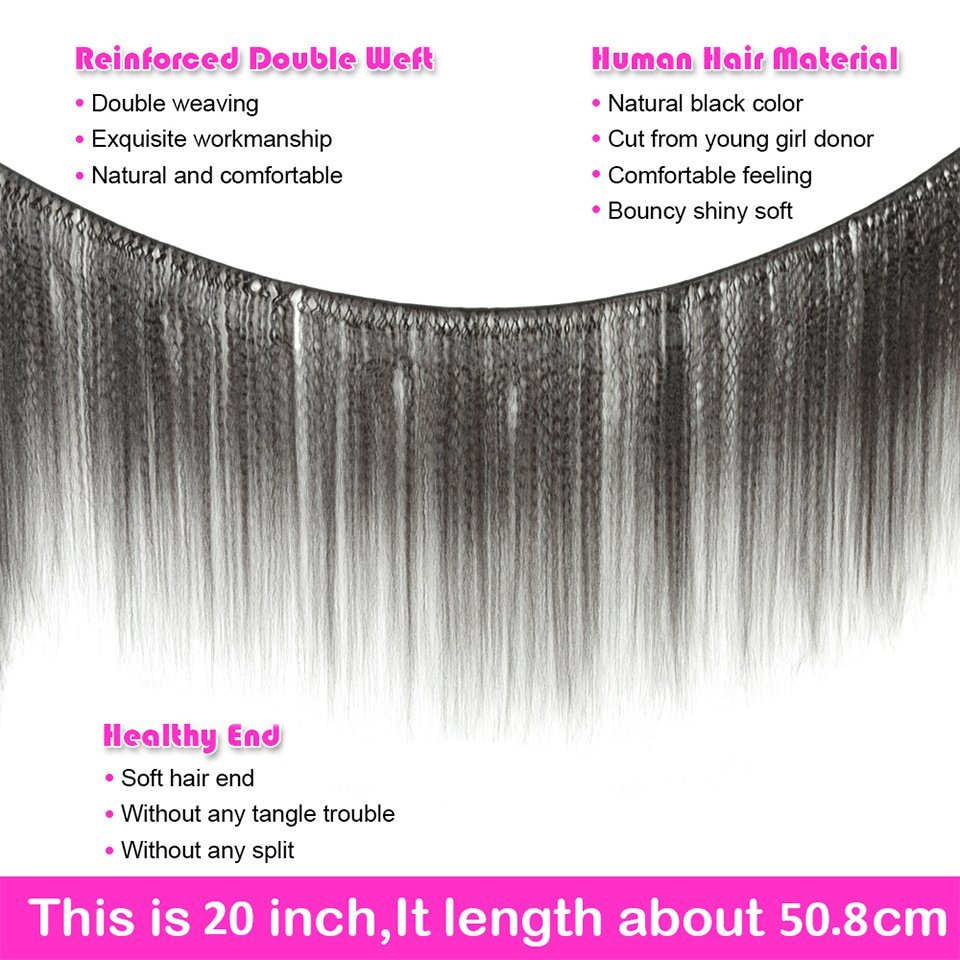 100 Percent Pure Raw Burmese Virgin Human Hair Kinky Straight Yaki Weft Bundle