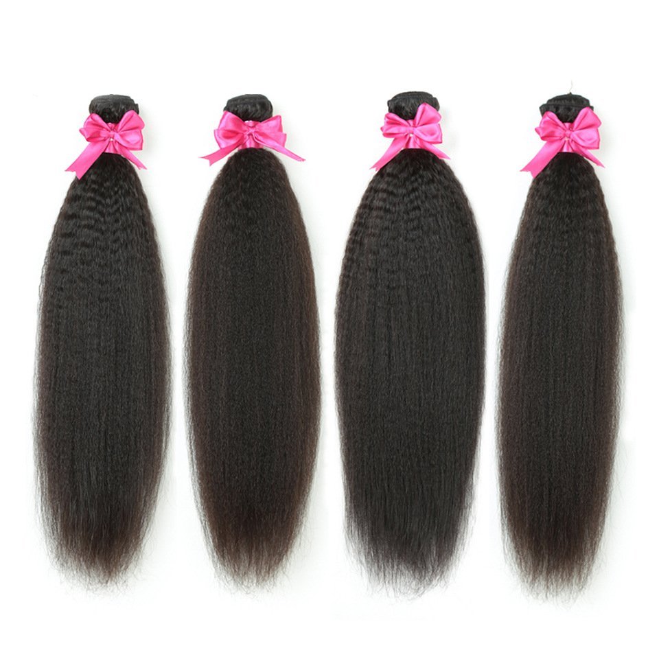 100 Percent Pure Raw Burmese Virgin Human Hair Kinky Straight Yaki Weft Bundle
